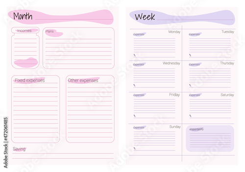 Budget notebook in delicate color