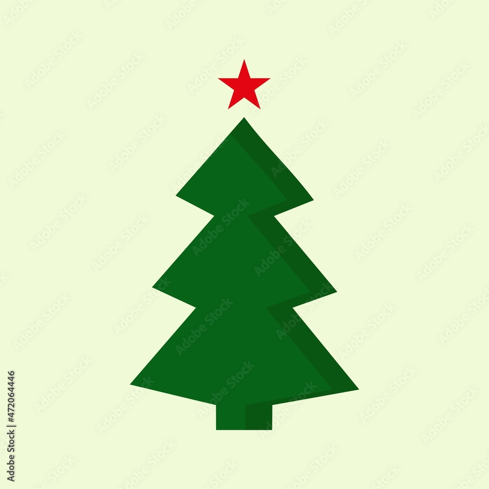 vector green christmas tree. beautiful spruce. new year theme