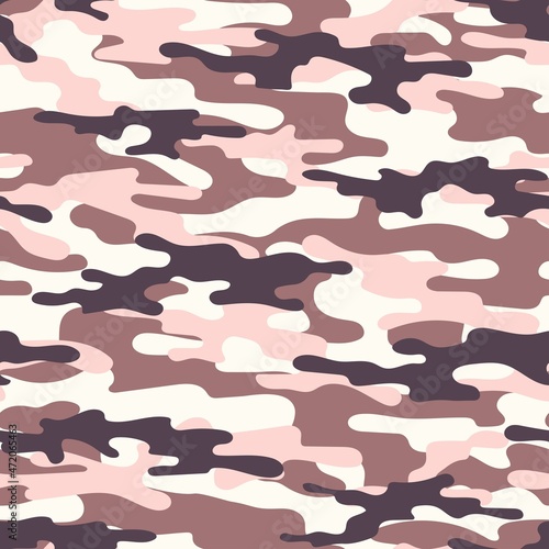 pink modern army vector camouflage print, seamless pattern for clothing headband or print.		