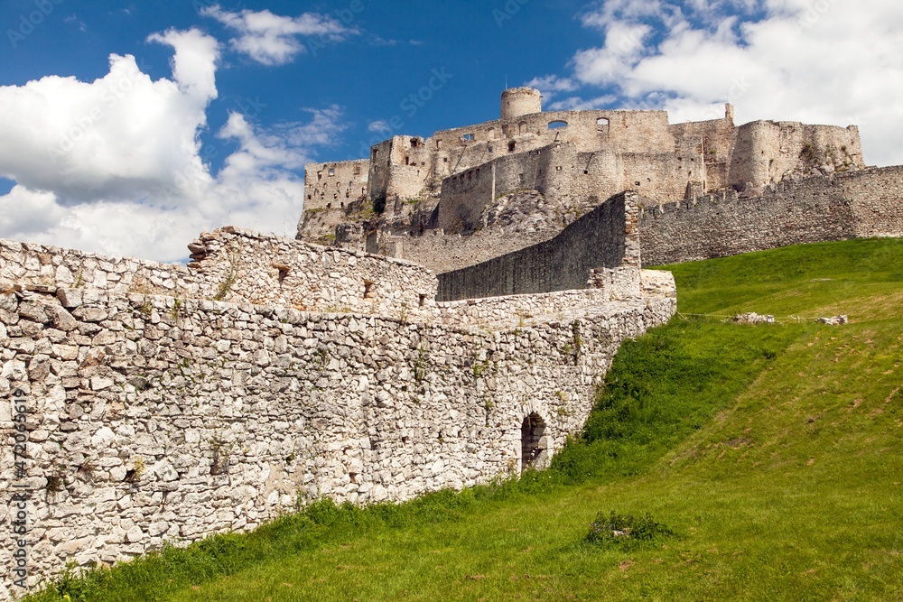 Spissky hrad castle ruin Spis region Slovakia Europe