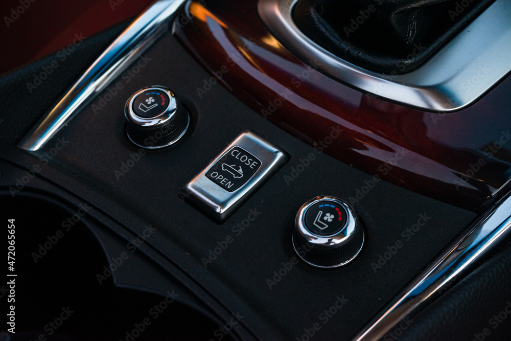 car interior button for opening and closing the roof on the convertible and buttons for