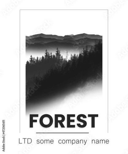 illustration of a brand logo card on white background photo
