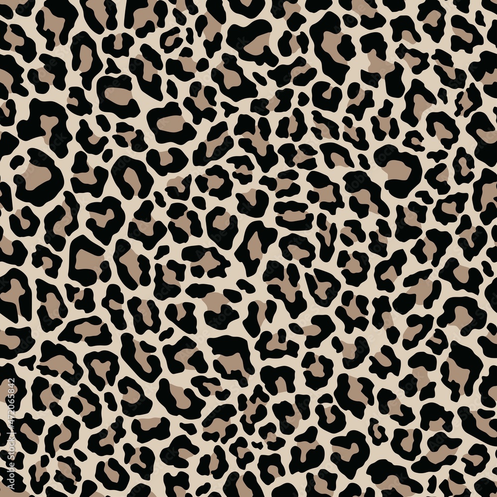 vector print leopard. seamless print of leopard skin. pattern of animal skins for clothing or print. feline family  - obrazy, fototapety, plakaty 