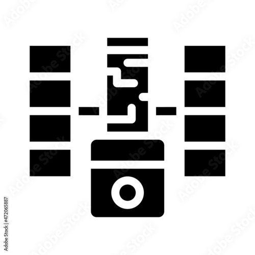 hubble telescope glyph icon vector. hubble telescope sign. isolated contour symbol black illustration
