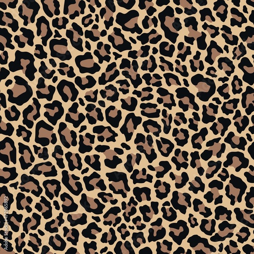 vector print leopard. seamless print of leopard skin. pattern of animal skins for clothing or print. feline family 
