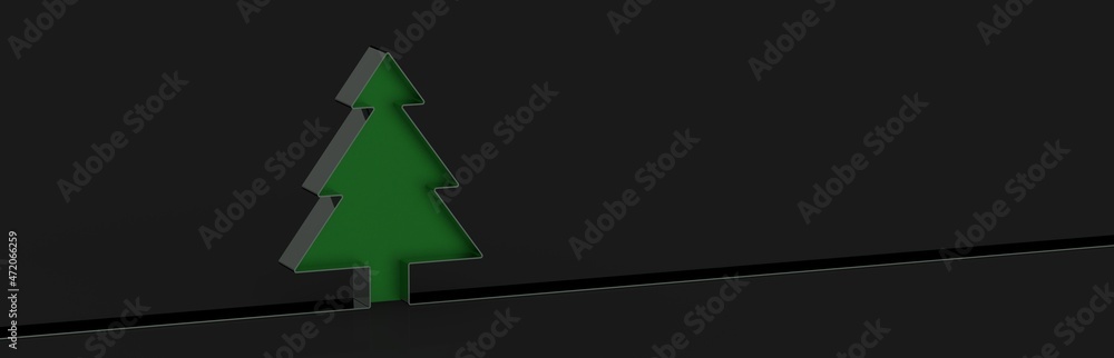 abstract christmas tree ribbon ball 3d rendering abstract christmas tree ribbon ball 3d rendering
