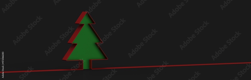 abstract christmas tree ribbon ball 3d rendering abstract christmas tree ribbon ball 3d rendering