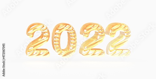 year 2022 in numbers 3d modern