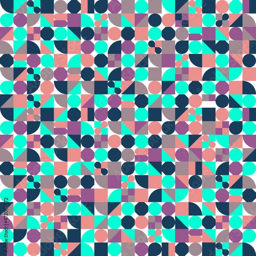Seamless pattern from geometric shapes. Pattern can use for decoration, packaging, wallpaper, textile, wrapping paper.