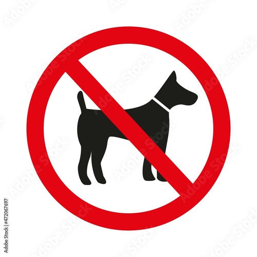 dog walking is prohibited. dogs are not allowed. vector prohibition sign