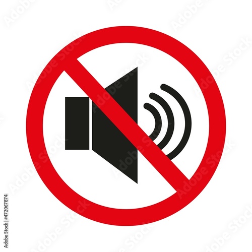 keep quiet. vector icon prohibiting to make noise. do not listen to loud music