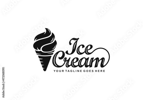 Ice cream logo design vector illustration