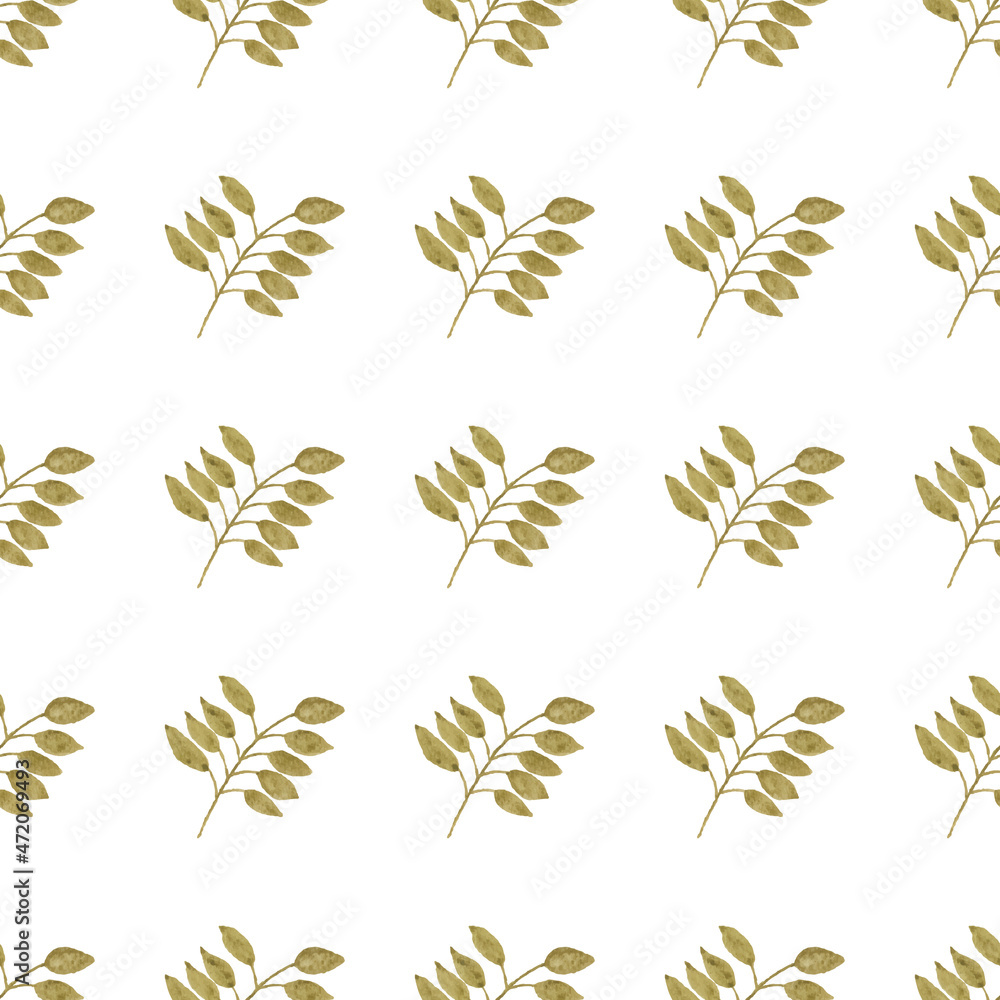 Watercolor leaf seamless pattern Watercolor leaf seamless pattern