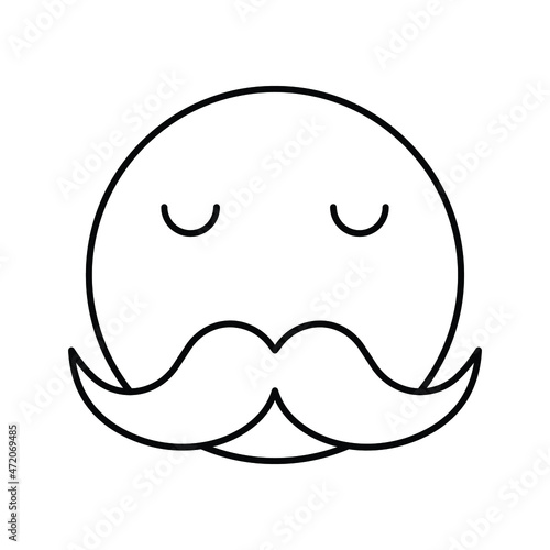 mustache emoji Isolated Vector icon which can easily modify or edit