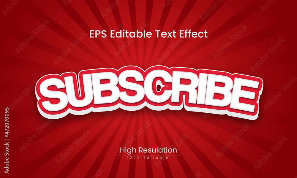 Subscribe 3d text effect editable vector file Subscribe 3d text effect editable vector file