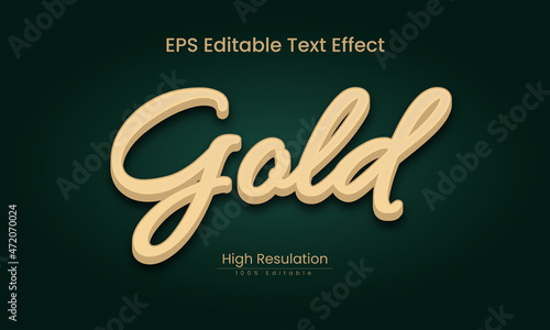 Gold 3d text effect editable essay vector file