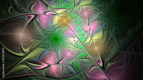 3D Abstract fractal background.