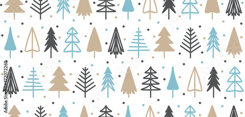 christmas abstract fir tree decoration seamless pattern