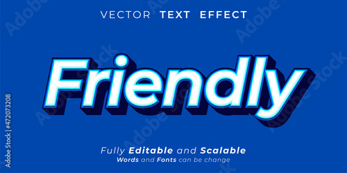 Friendly text effect, Editable 3d text style
