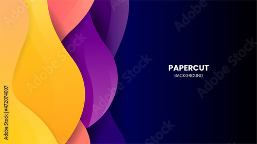 Stylish decorative colorful papercut background premium with copy space Vector