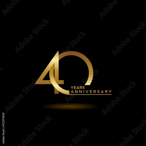 40th anniversary logotype. Golden anniversary celebration emblem design for booklet, leaflet, magazine, brochure poster, web, invitation or greeting card. Vector illustrations. EPS 10