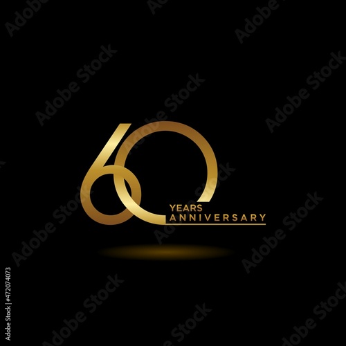 60th anniversary logotype. Golden anniversary celebration emblem design for booklet, leaflet, magazine, brochure poster, web, invitation or greeting card. Vector illustrations. EPS 10
