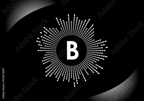 Initial B Letter alphabet with musical sound logo. Lifting vector logo design. Modern vector logo for Soundtrack Recording Logotype company identity