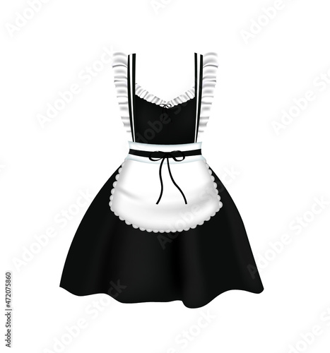 Black maid uniform. vector illustration