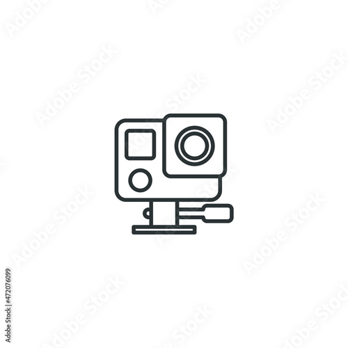 Vector sign of the action camera symbol is isolated on a white background. action camera icon color editable.
