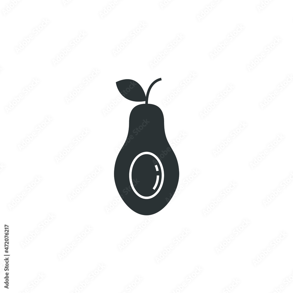 Vector sign of the avocado symbol is isolated on a white background. avocado icon color editable. Vector sign of the avocado symbol is isolated on a white background. avocado icon color editable.