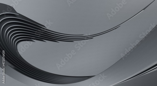 grey stripe pattern futuristic background. 3d render illustration