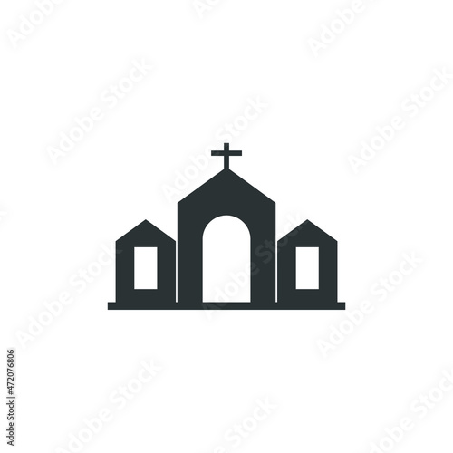 Vector sign of the church building symbol is isolated on a white background. church building icon color editable.