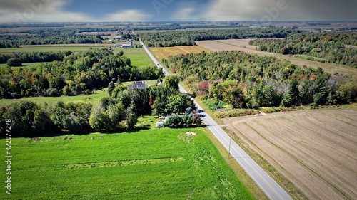 Rural landscape seen from the air.