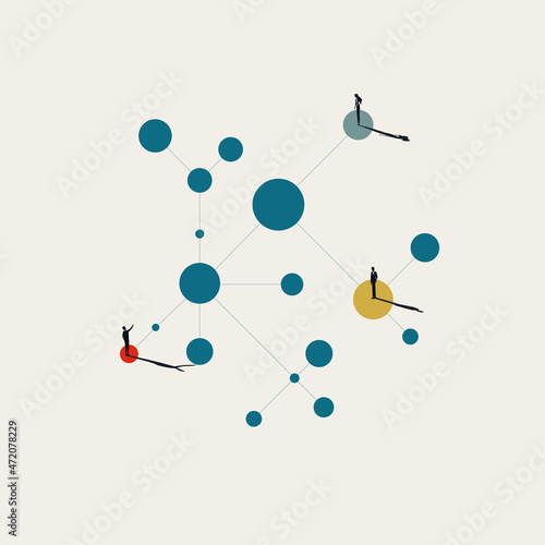Business network and contacts vector concept. Symbol of connection, technology, communication. Minimal illustration