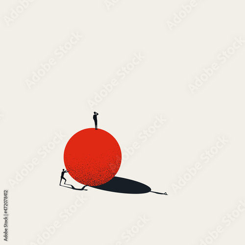 Business help and support vector concept. Symbol of encouragement, teamwork, leadership. Minimal illustration