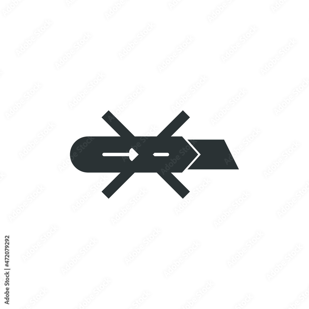 Vector sign of the cutter symbol is isolated on a white background. cutter icon color editable. Vector sign of the cutter symbol is isolated on a white background. cutter icon color editable.