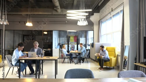 Diverse business people company staff group in modern big office room open space interior