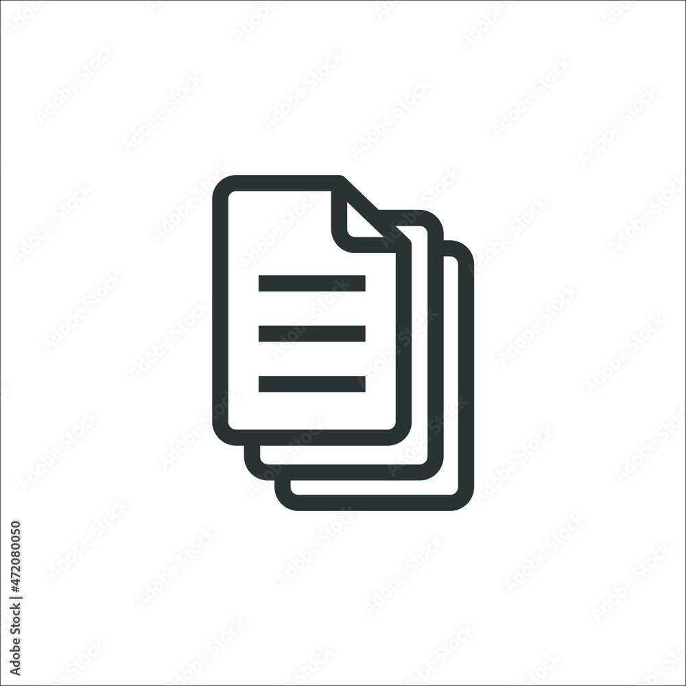 Vector sign of the document symbol is isolated on a white background. document icon color editable. Vector sign of the document symbol is isolated on a white background. document icon color editable.