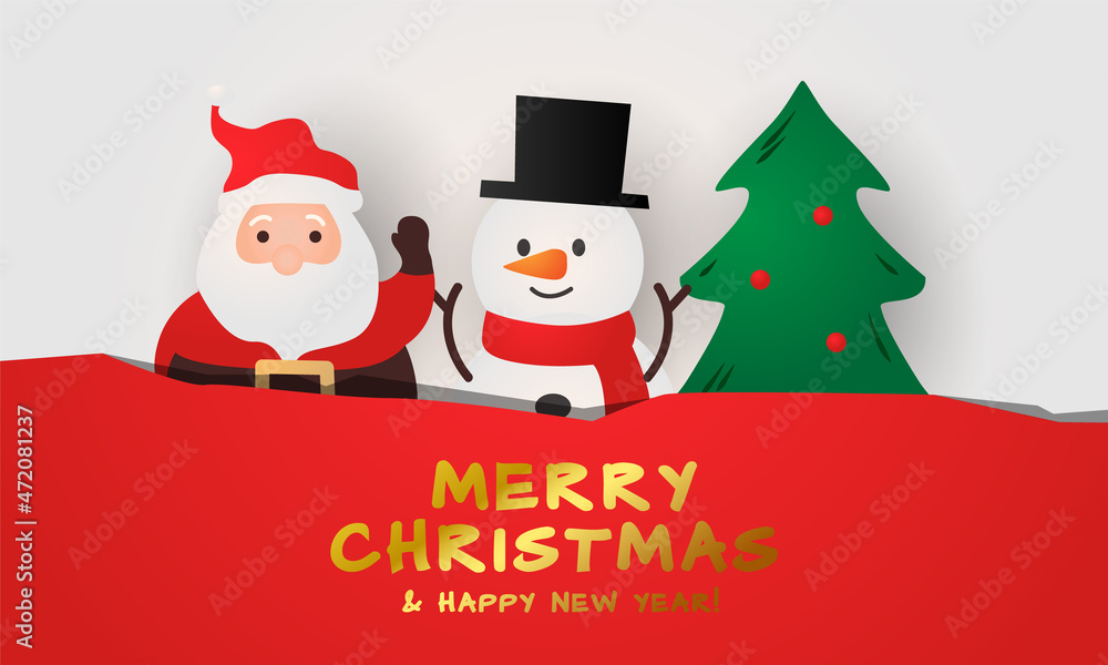 Christmas and new year banner template design