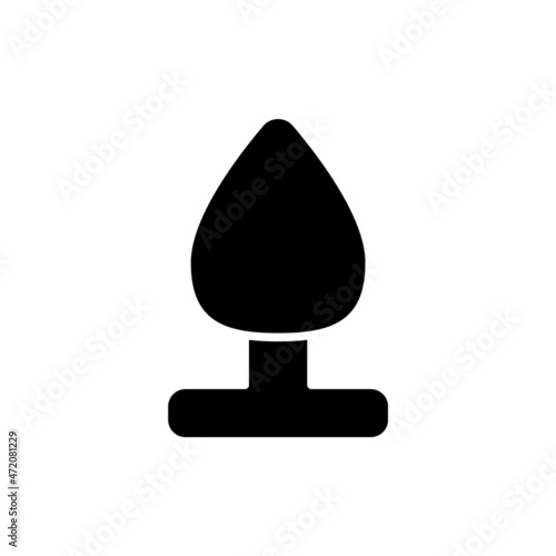 Sexual accessory glyph icon. Adult toy in sex shop. Black filled symbol. Isolated vector illustration
