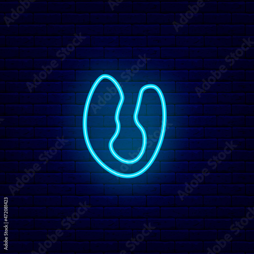 Sex massager neon icon. Adult toy in sex shop. Night bright signboard. Isolated vector stock illustration