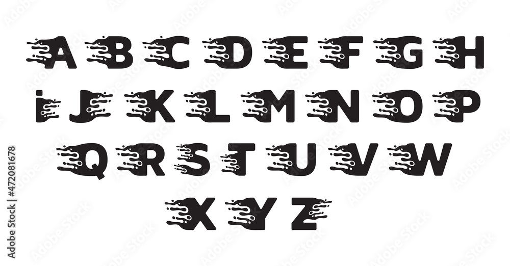 Oil or ink alphabet concept design Oil or ink alphabet concept design