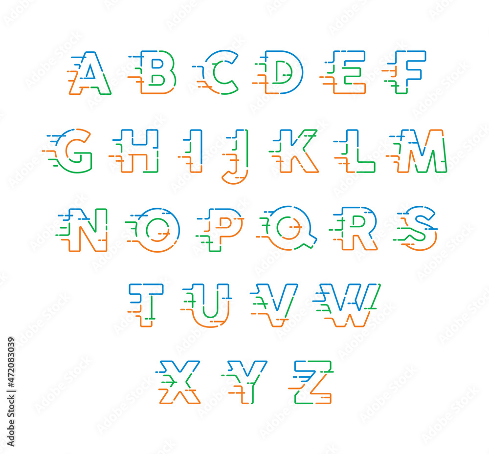fast effect lines alphabet concept design fast effect lines alphabet concept design