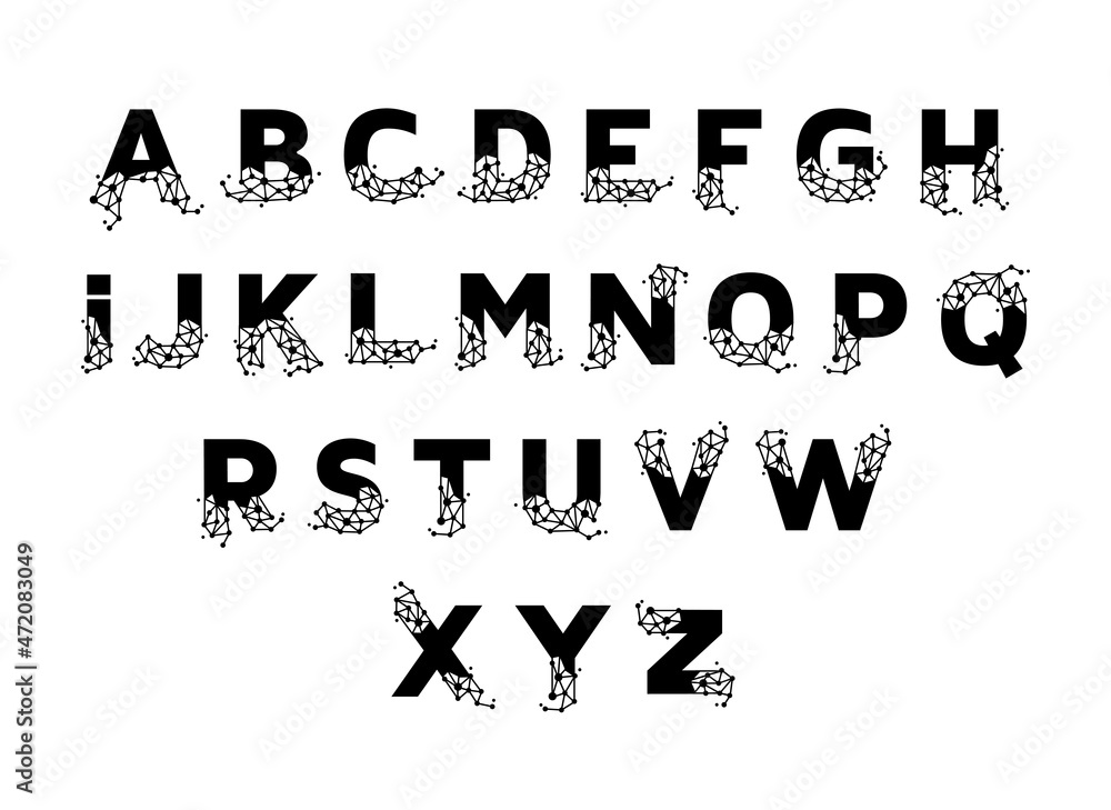 triangle line connection alphabet concept design triangle line connection alphabet concept design