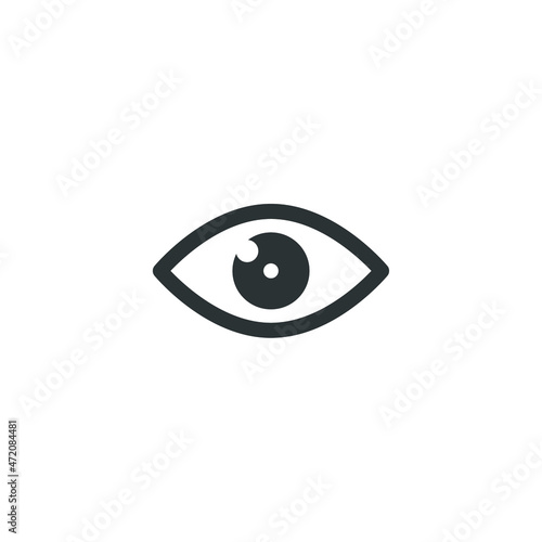 Vector sign of the eye symbol is isolated on a white background. eye icon color editable.