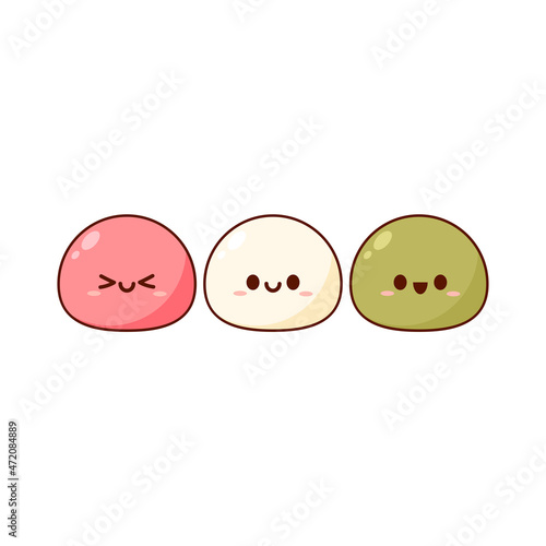 Mochi icon vector. Mochi logo design. Japanese rice dessert.