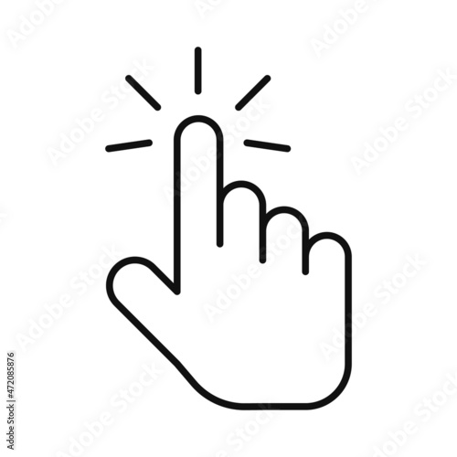 Hand click cursor and pointer icon. Mouse hover UI illustration design