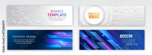 High tech futuristic technology background. Cyber security for business and internet projects. Abstract web design banner. Modern graphic template for websites.