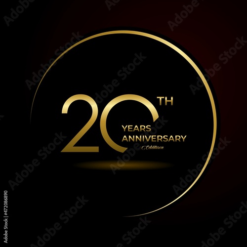 20th anniversary logotype. Golden anniversary celebration emblem design for booklet, leaflet, magazine, brochure poster, web, invitation or greeting card. Vector illustrations. EPS 10