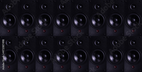 professional speakers stand to each other in two tiers, seamless texture